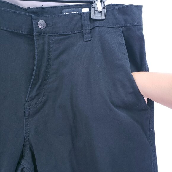 Volcom Black Y2K Punk Rock Skater Boy Chino Shorts Size 33 with Pockets - Picture 8 of 14